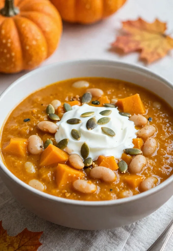 18 Vegetarian White Bean Chili Recipes Packed with Protein - 14. Pumpkin and White Bean Chili 1
