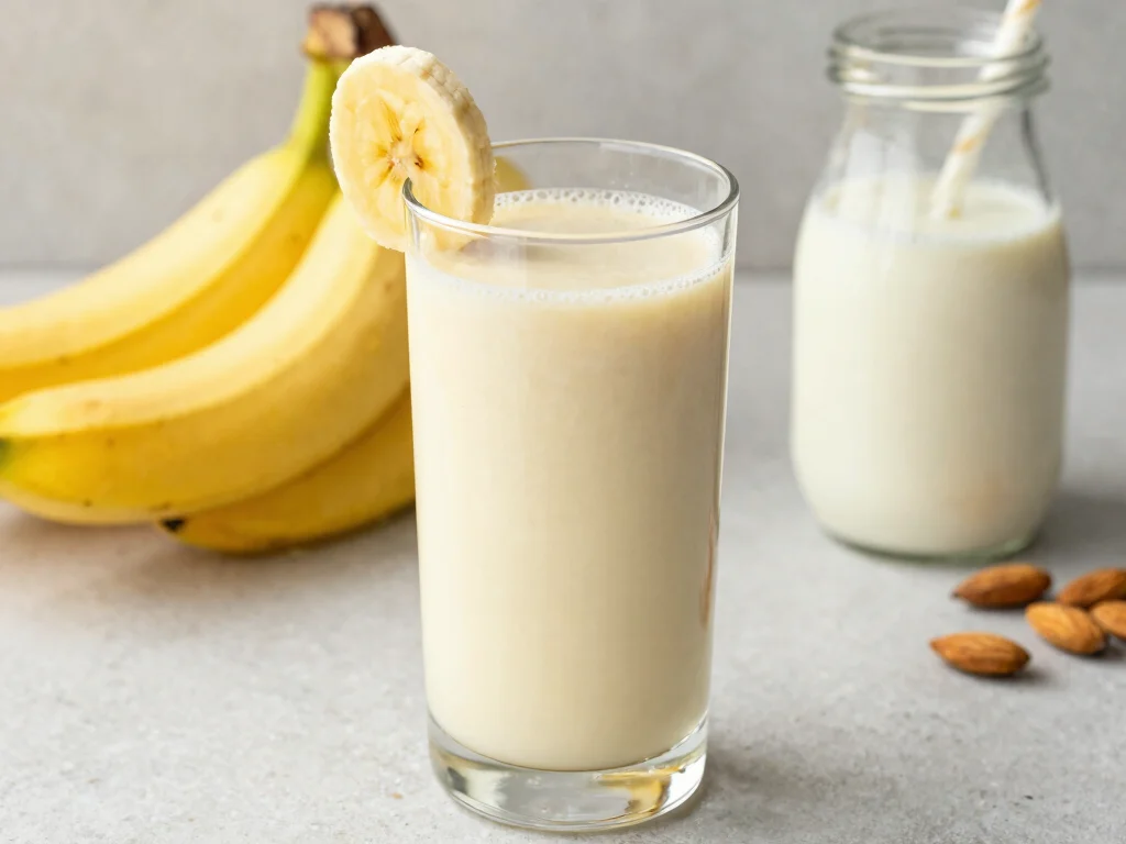 19 Easy Juice Recipes for Beginners (No Fail!) - 16. Almond Milk and Banana Juice 1