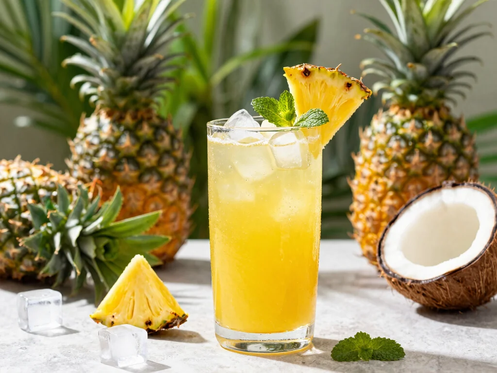 19 Fresh Fruit Juice Recipes (Sweet & Refreshing) - 1. Tropical Pineapple Paradise Juice 1