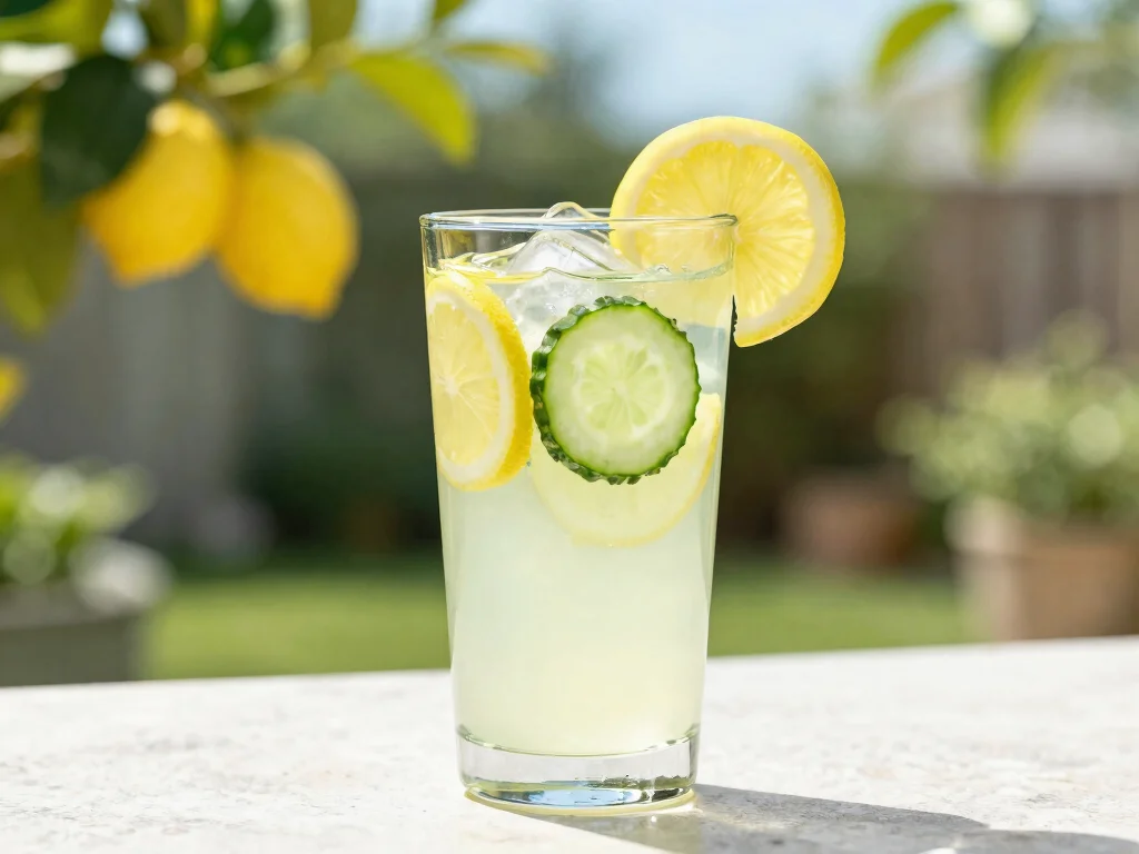 19 Fresh Fruit Juice Recipes (Sweet & Refreshing) - 11. Refreshing Cucumber Lemonade 1