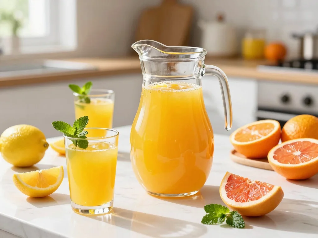19 Fresh Fruit Juice Recipes (Sweet & Refreshing) - 2. Citrus Burst Refresher 1