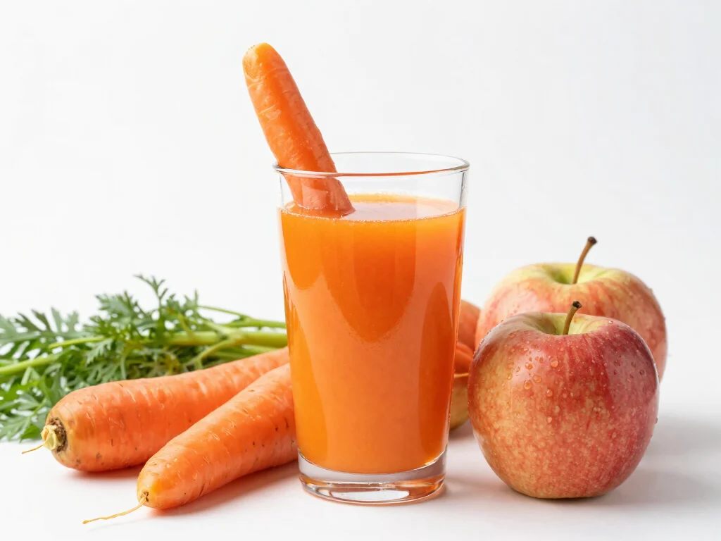 19 Fresh Fruit Juice Recipes (Sweet & Refreshing) - 8. Carrot Apple Juice Fusion 1