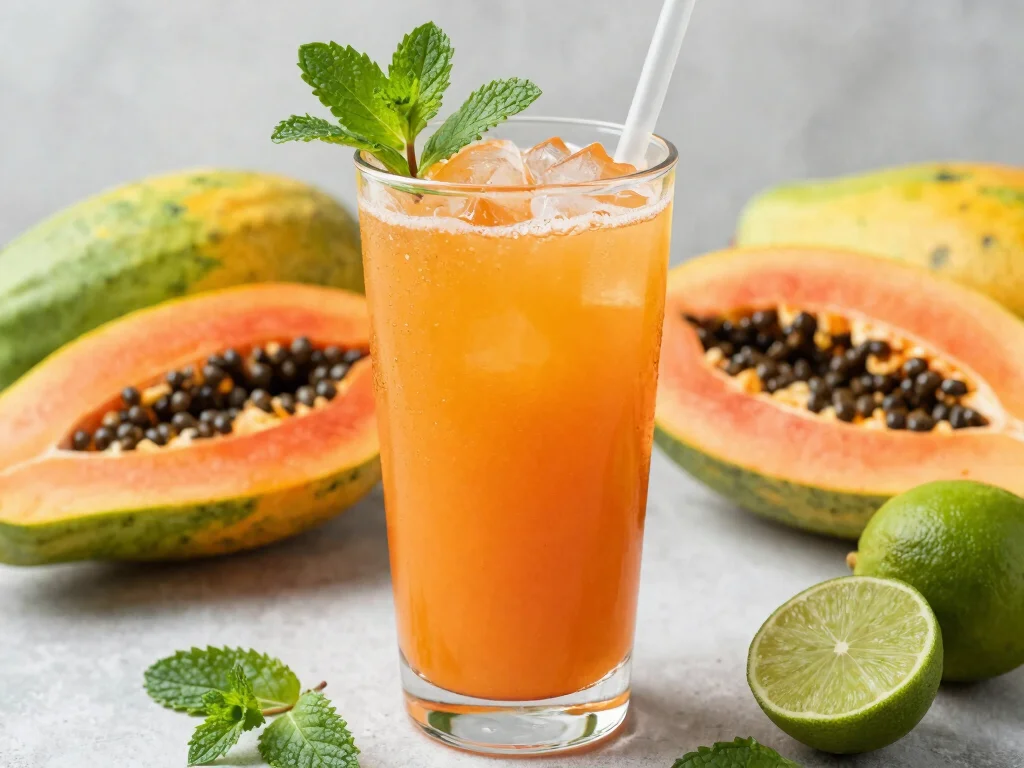 19 Heart Healthy Juice Recipes for Cardiovascular Health - 16. Papaya Mint Juice 1