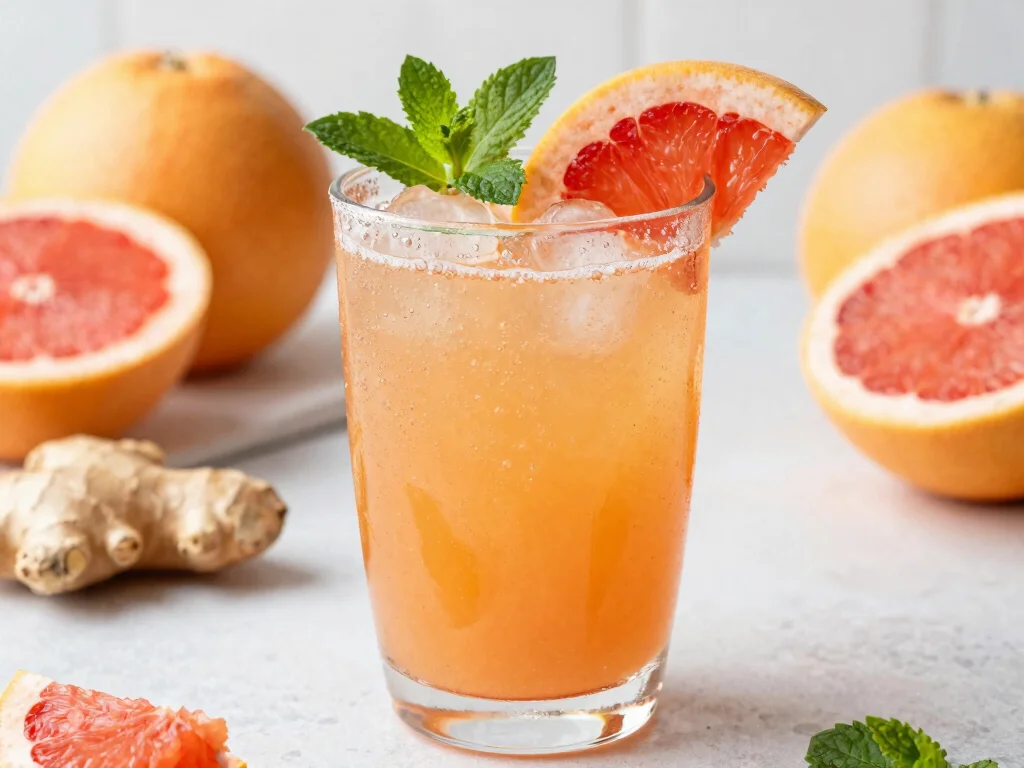 19 Heart Healthy Juice Recipes for Cardiovascular Health - 17. Grapefruit Ginger Sparkle 1