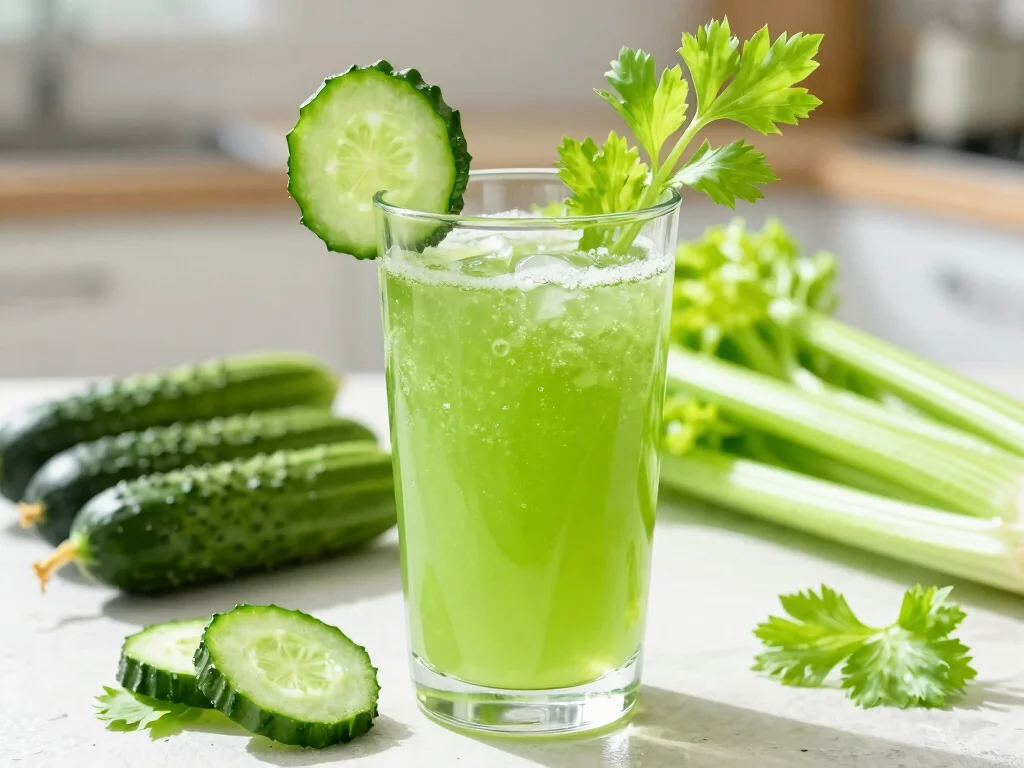 19 Heart Healthy Juice Recipes for Cardiovascular Health - 19. Celery Cucumber Cooler 1