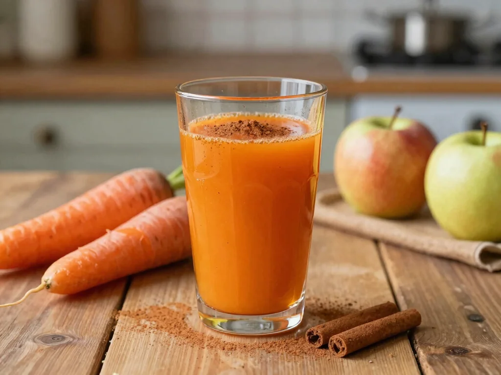 19 Heart Healthy Juice Recipes for Cardiovascular Health - 7. Carrot Apple Spice Juice 1