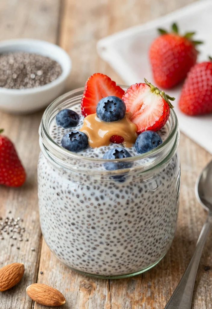 19 High-Protein Vegetarian Breakfast Recipes for More Energy - 2. Chia Seed Pudding with Almond Butter 1