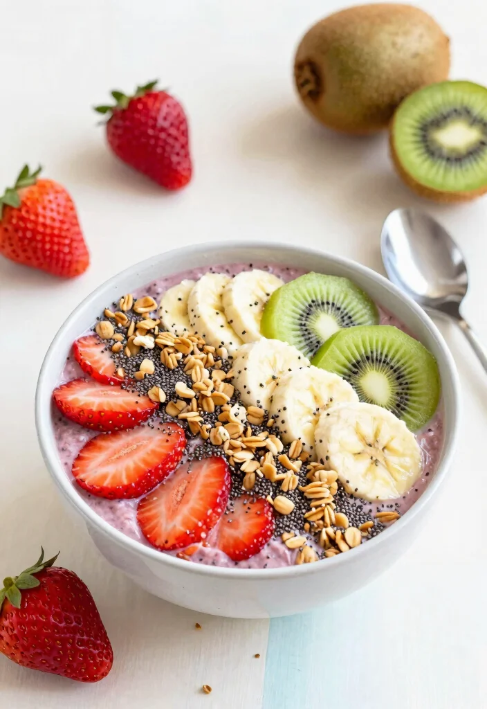 19 High-Protein Vegetarian Breakfast Recipes for More Energy - 4. Protein-Packed Smoothie Bowl 1
