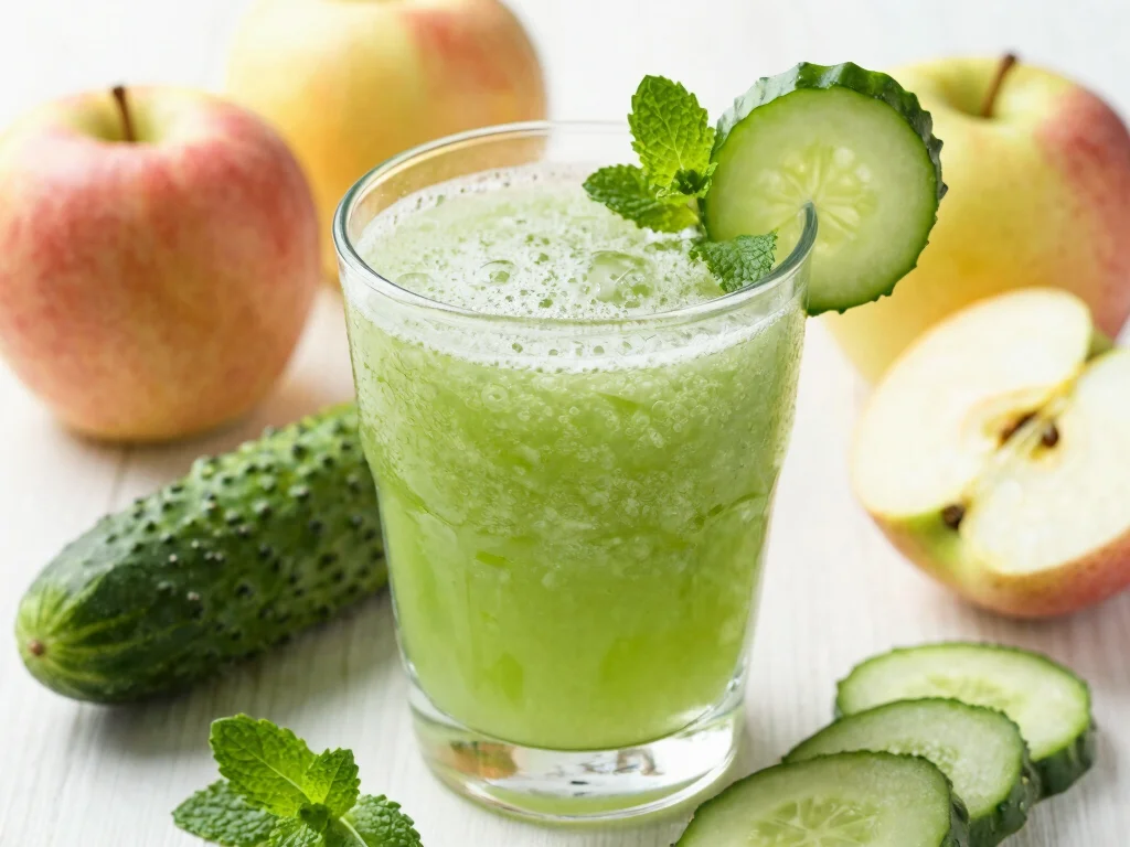 19 Juice Recipes for Energy Boosting - 10. Apple Cucumber Refresher 1