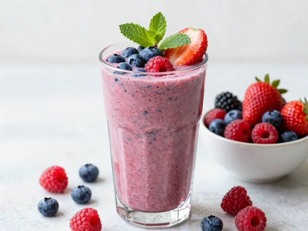 19 Juice Recipes for Energy Boosting - 3. Berry Blast Smoothie 1