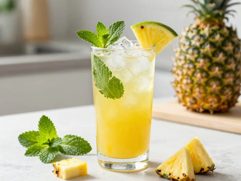 19 Juice Recipes for Energy Boosting - 6. Pineapple Mint Refresher 1