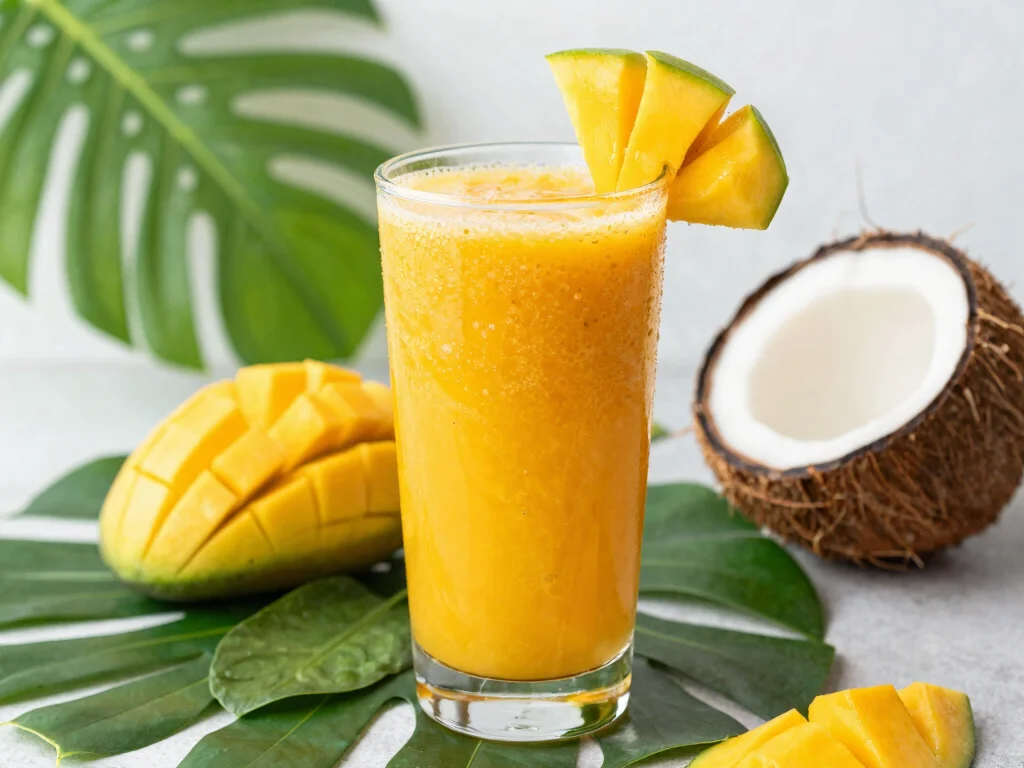 19 Juice Recipes for Gut Health That Your Stomach Will Love - 18. Tropical Mango and Spinach Juice 1