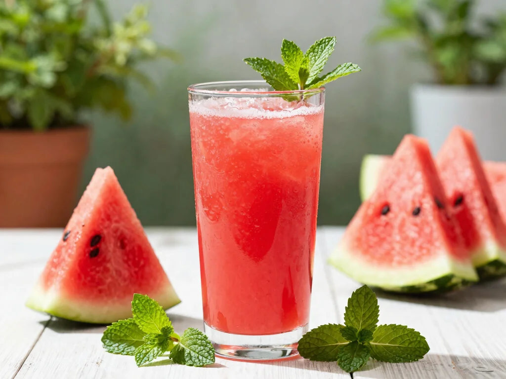 19 Juice Recipes for Gut Health That Your Stomach Will Love - 7. Watermelon and Mint Hydration Juice 1