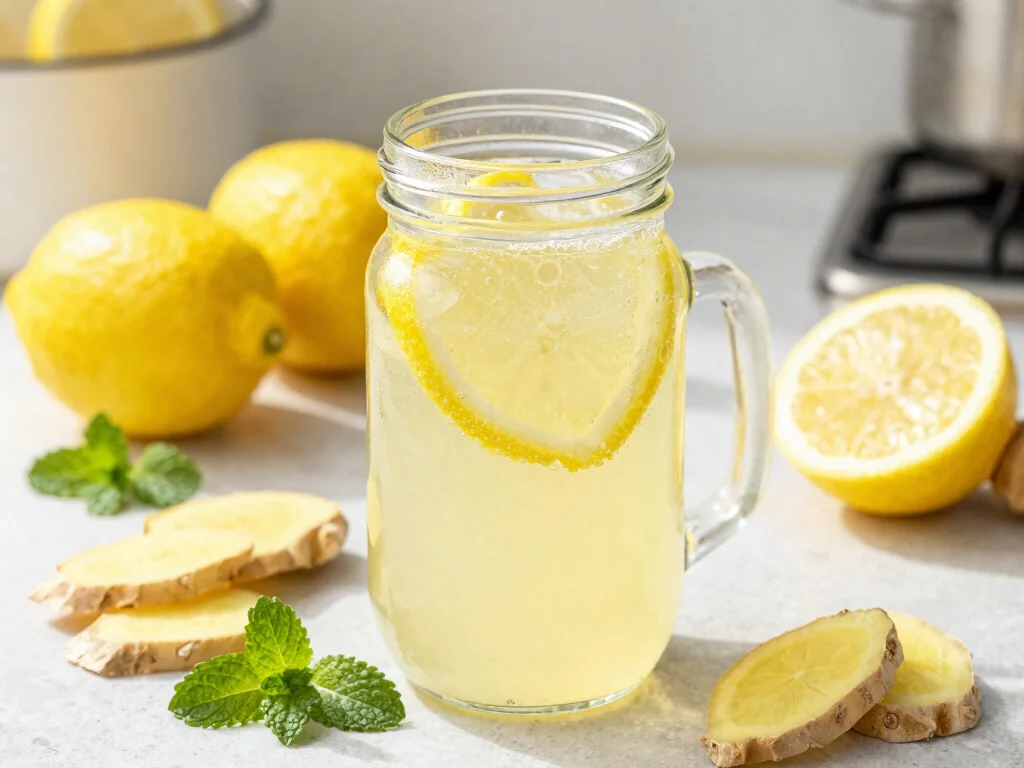 19 Juice Recipes for Gut Health That Your Stomach Will Love - 8. Fermented Lemonade with Ginger 1