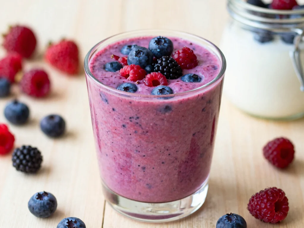 19 Juice Recipes for Gut Health That Your Stomach Will Love - 9. Berry Kefir Smoothie Juice 1