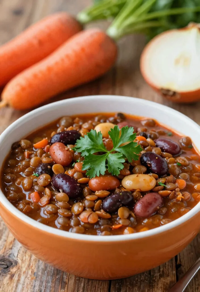 19 Meatless 3-Bean Chili Recipes Full of Flavor - 5. Lentil and 3-Bean Chili 1