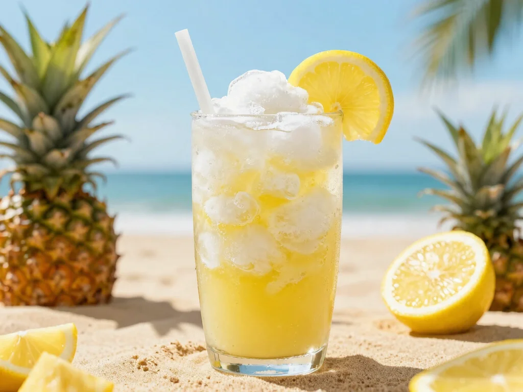 19 Pineapple Juice Drink Recipes (Super Refreshing) - 11. Frozen Pineapple Lemonade 1