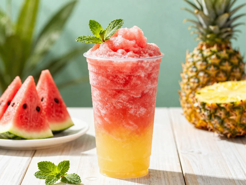 19 Pineapple Juice Drink Recipes (Super Refreshing) - 19. Pineapple Watermelon Slush 1