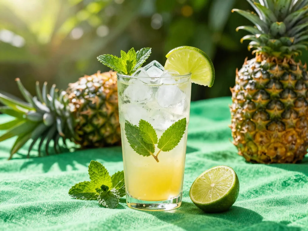 19 Pineapple Juice Drink Recipes (Super Refreshing) - 2. Pineapple Mint Cooler 1