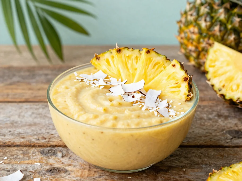 19 Pineapple Juice Drink Recipes (Super Refreshing) - 3. Pineapple Coconut Smoothie 1