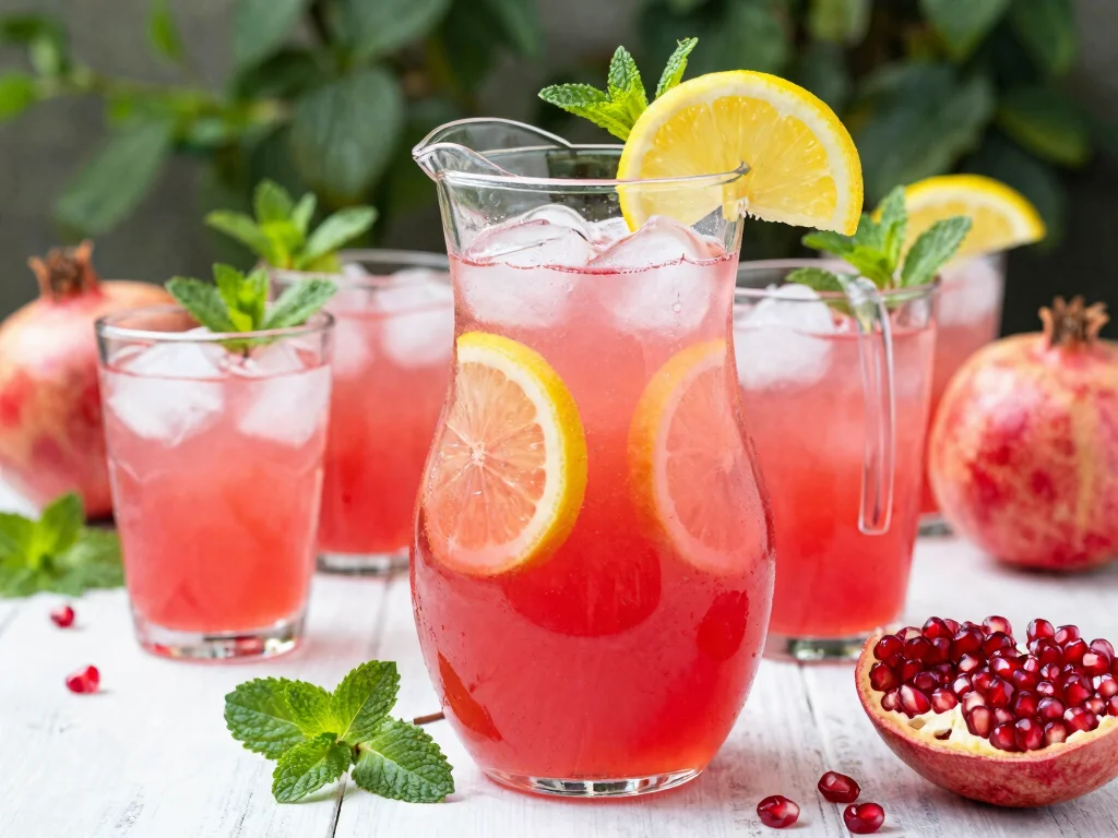 19 Pomegranate Juice Recipes (Healthy Antioxidants) - 11. Pomegranate Lemonade 1