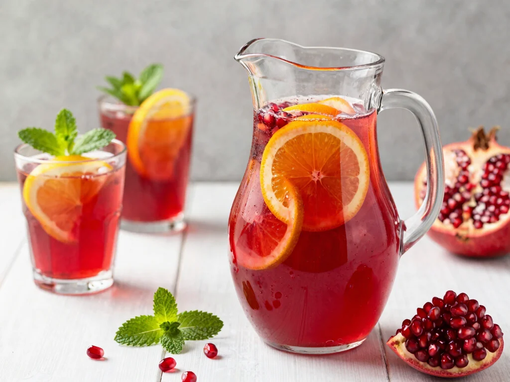 19 Pomegranate Juice Recipes (Healthy Antioxidants) - 3. Pomegranate Citrus Spritzer 1