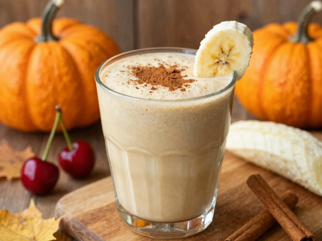 19 Tart Cherry Juice Drink Recipes for Better Sleep - 18. Tart Cherry & Pumpkin Spice Smoothie 1