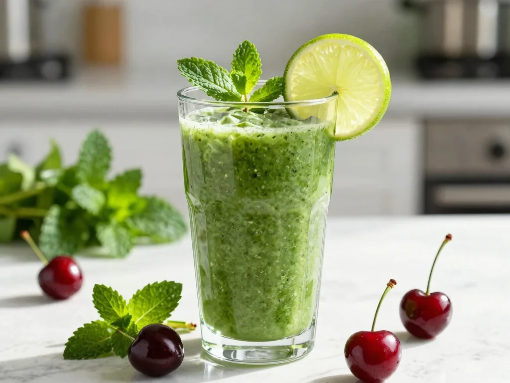 19 Tart Cherry Juice Drink Recipes for Better Sleep - 8. Tart Cherry & Herb Smoothie 1