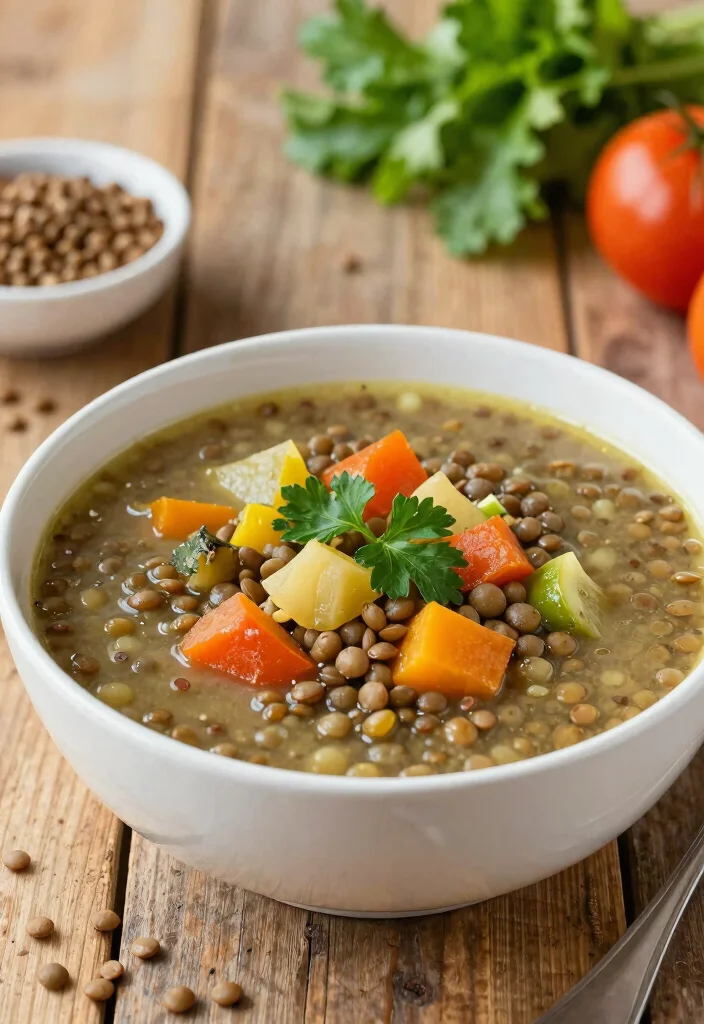 19 Vegetarian Crock Pot Vegetable Soup Recipes to Try - 10. Lentil and Vegetable Soup 1
