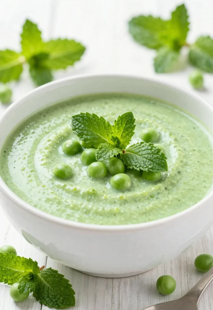 19 Vegetarian Crock Pot Vegetable Soup Recipes to Try - 13. Green Pea and Mint Soup 1