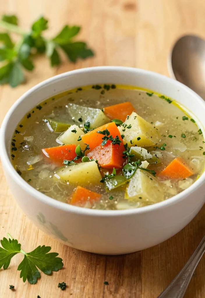 19 Vegetarian Crock Pot Vegetable Soup Recipes to Try - 18. Garlic and Herb Vegetable Soup 1
