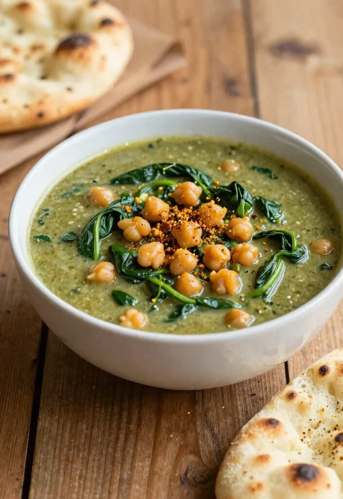 19 Vegetarian Crock Pot Vegetable Soup Recipes to Try - 3. Spicy Chickpea and Spinach Soup 1
