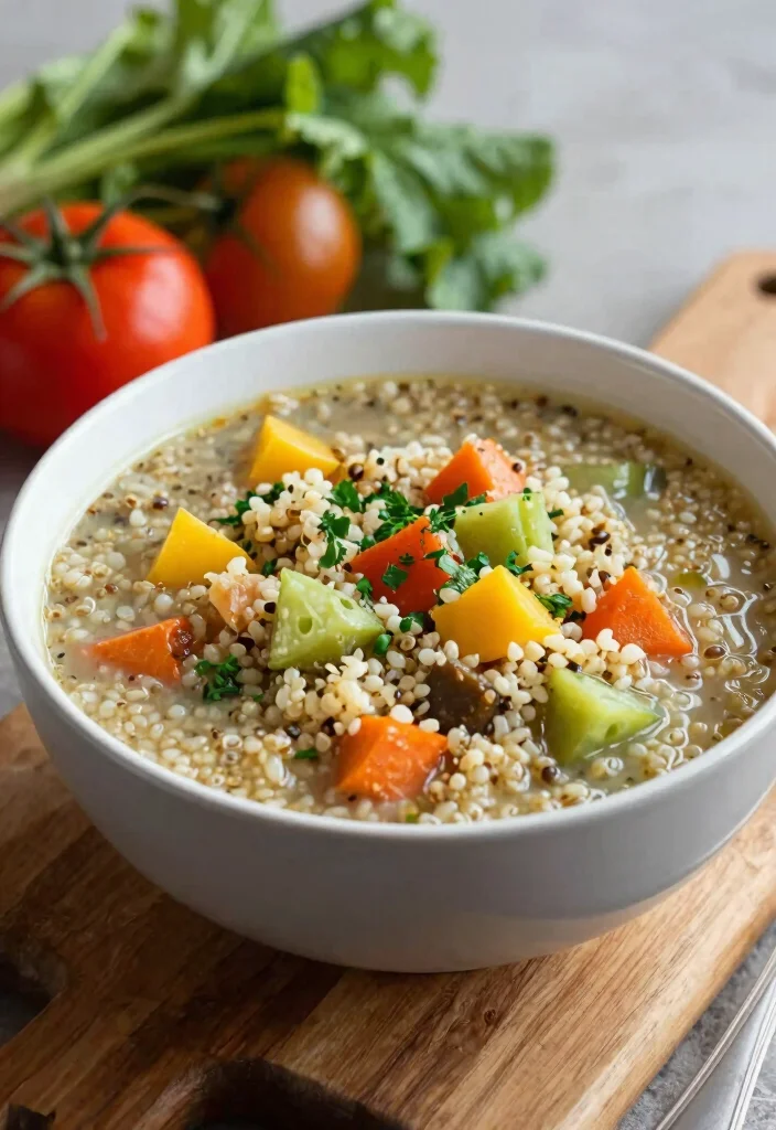 19 Vegetarian Crock Pot Vegetable Soup Recipes to Try - 5. Vegetable Quinoa Soup 1