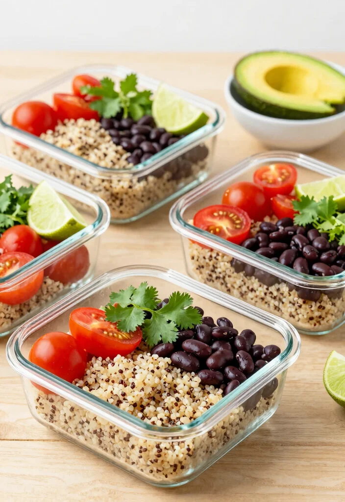 19 Vegetarian Meal Prep Ideas for a Stress-Free Week - 1. Quinoa and Black Bean Bowls 1