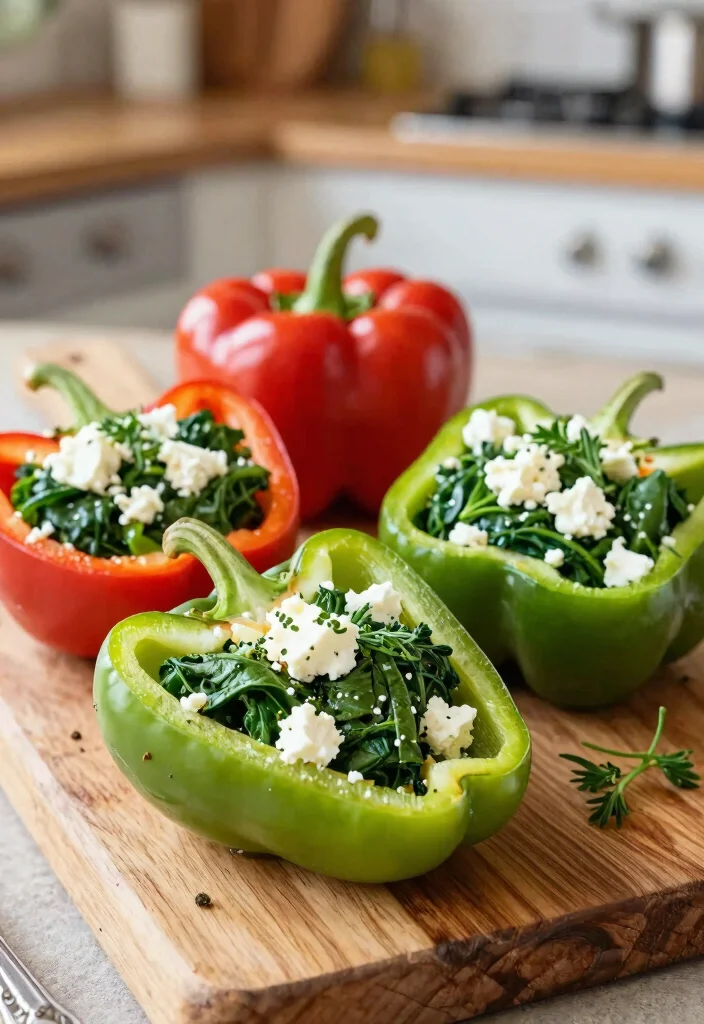 19 Vegetarian Meal Prep Ideas for a Stress-Free Week - 10. Spinach and Feta Stuffed Peppers 1