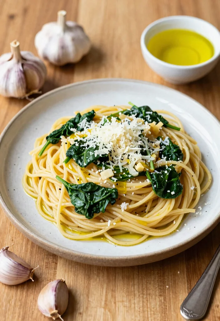 19 Vegetarian Meal Prep Ideas for a Stress-Free Week - 14. Spaghetti with Spinach and Garlic 1