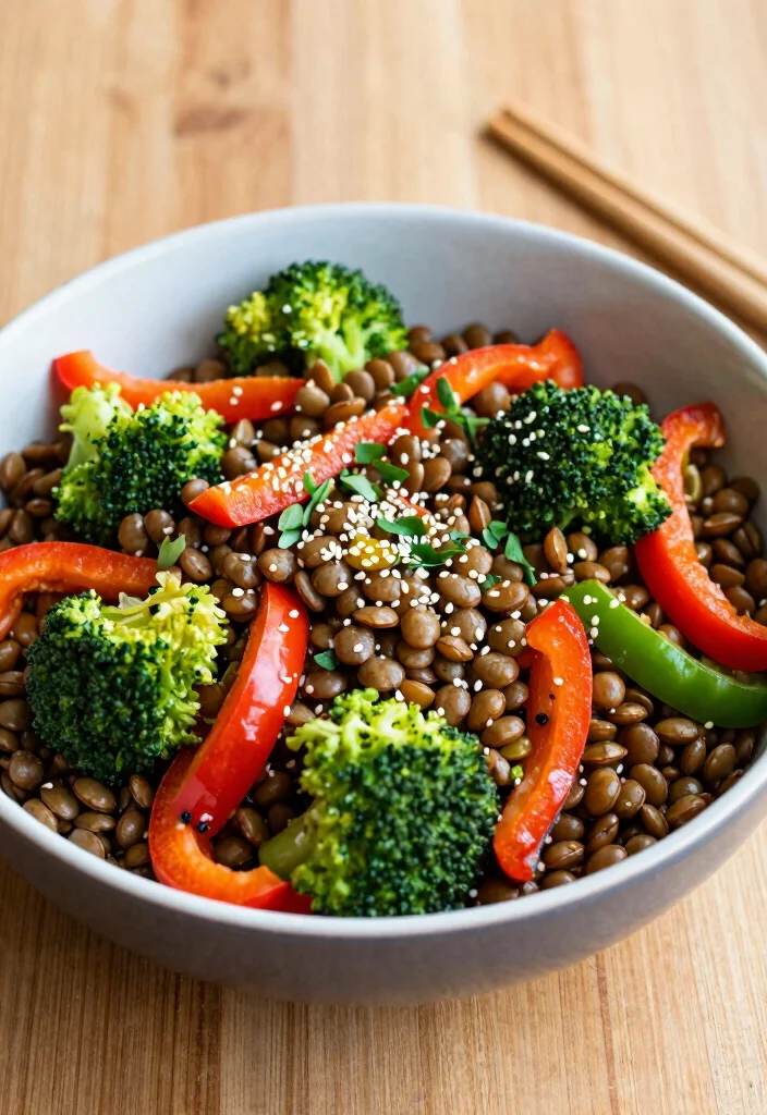 19 Vegetarian Meal Prep Ideas for a Stress-Free Week - 4. Lentil and Vegetable Stir-Fry 1