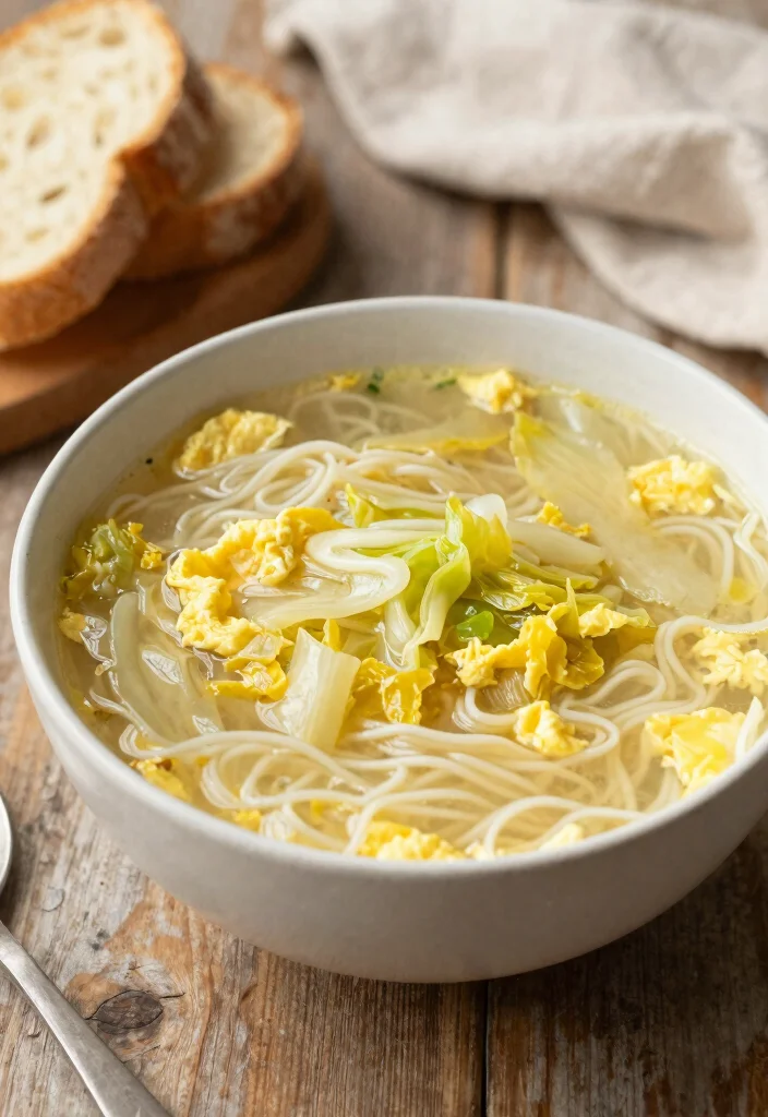 19 Vegetarian Noodle Soup Recipes for Quick Comfort - 9. Cabbage and Noodle Soup 1