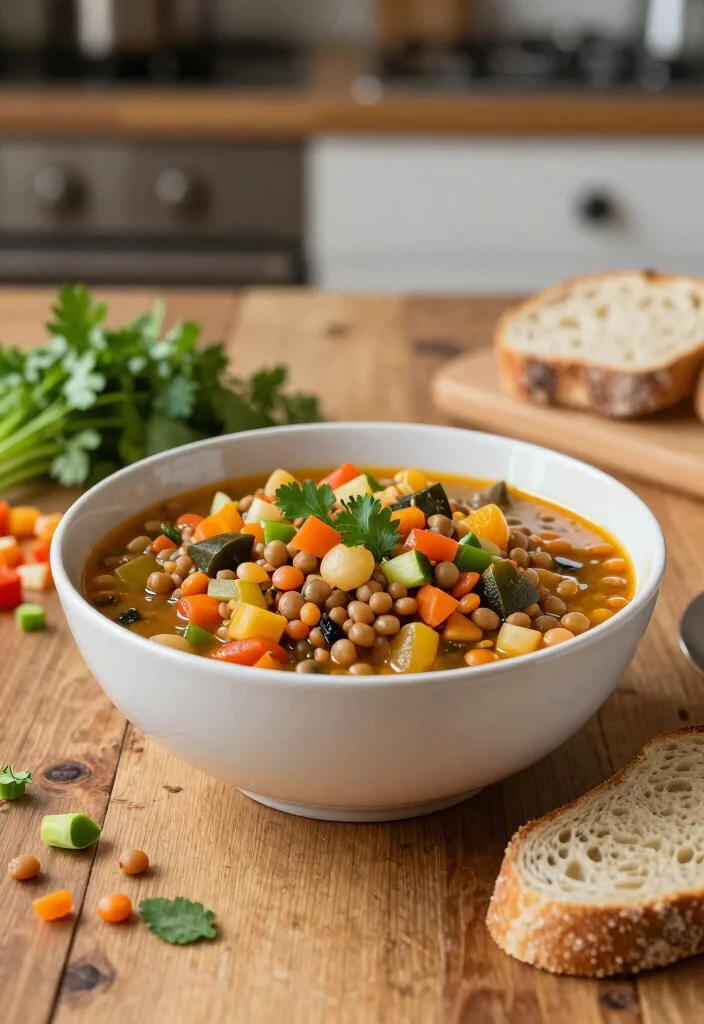 19 Vegetarian Slow Cooker Recipes for Hands-Off Cooking - 2. Hearty Vegetable Lentil Stew 1