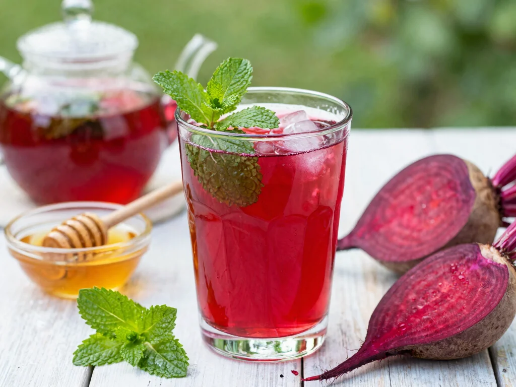 20 Beetroot Juice Recipes (Bold & Nutritious) - 11. Beetroot Green Tea Cooler 1