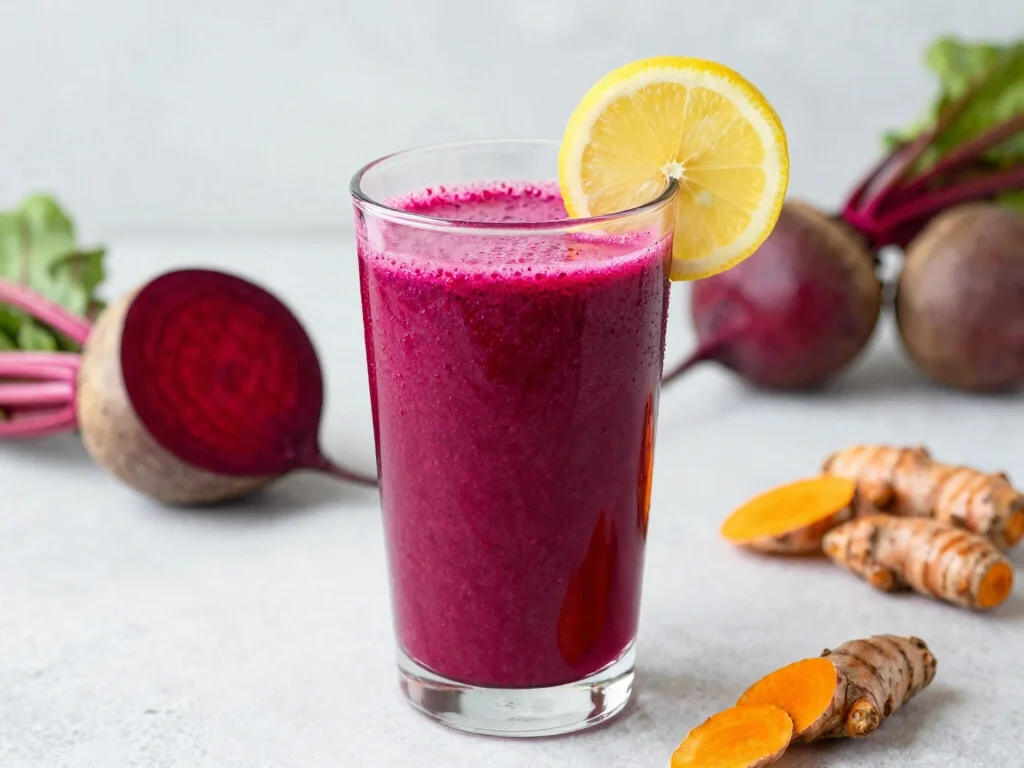 20 Beetroot Juice Recipes (Bold & Nutritious) - 20. Beetroot and Turmeric Anti-Inflammatory Juice 1