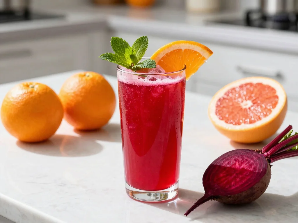 20 Beetroot Juice Recipes (Bold & Nutritious) - 5. Beetroot Citrus Refresher 1