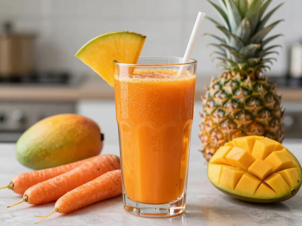20 Cold Press Juice Recipes for a Healthy Detox - 11. Tropical Carrot Bliss 1