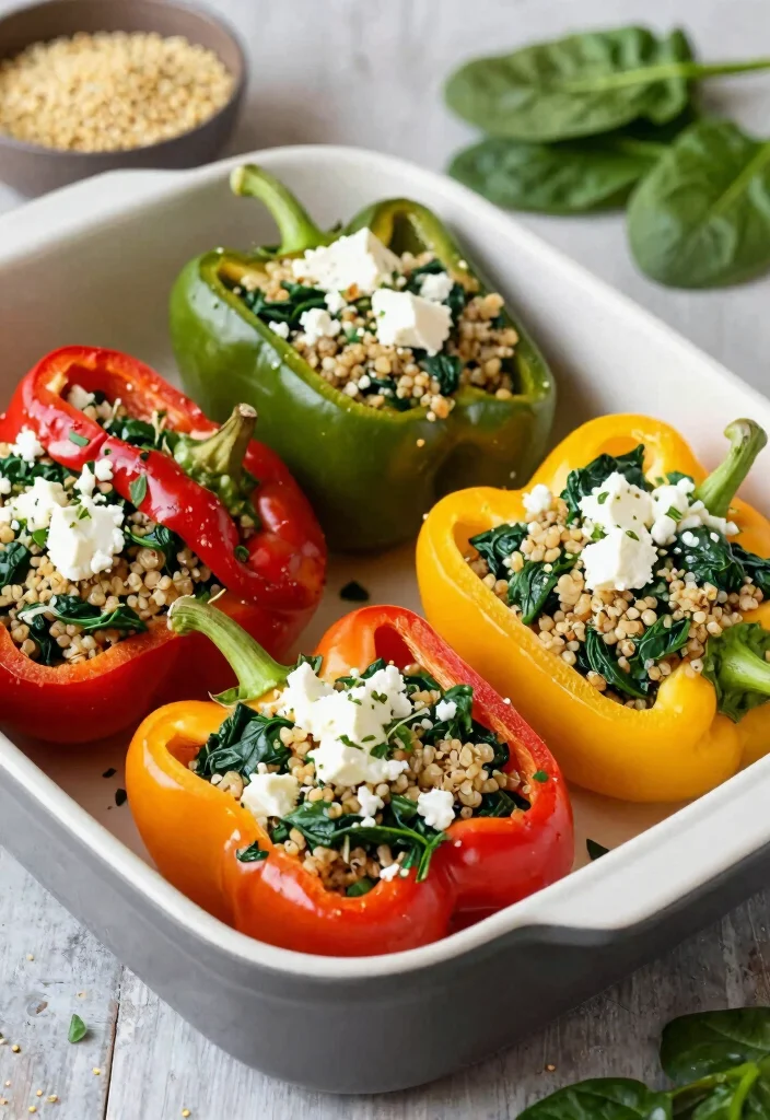 20-Day Vegetarian Meal Challenge for Beginners - Day 8: Spinach and Feta Stuffed Peppers 1