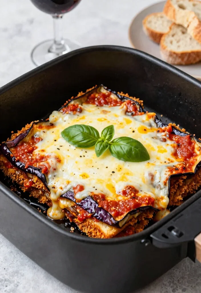 20 Easy Vegetarian Air Fryer Recipes for Crispy Meals - 11. Air Fryer Eggplant Parmesan 1