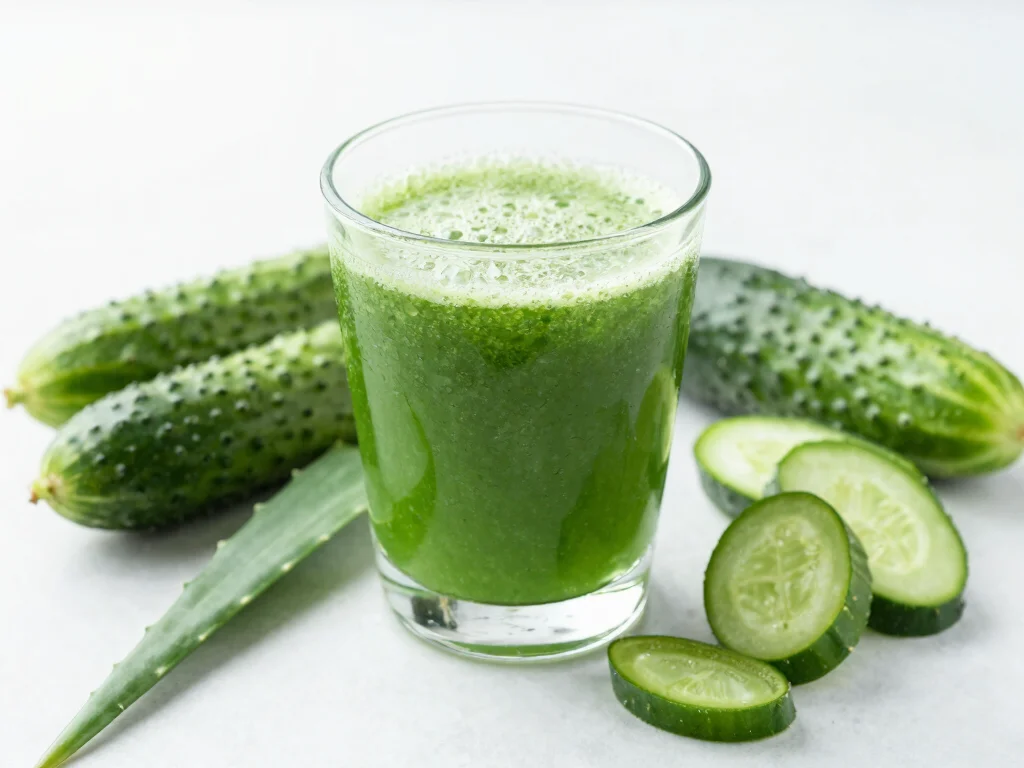 20 Hair Growth Juice Recipes for Stronger Hair - 10. Cucumber Aloe Refreshment 1