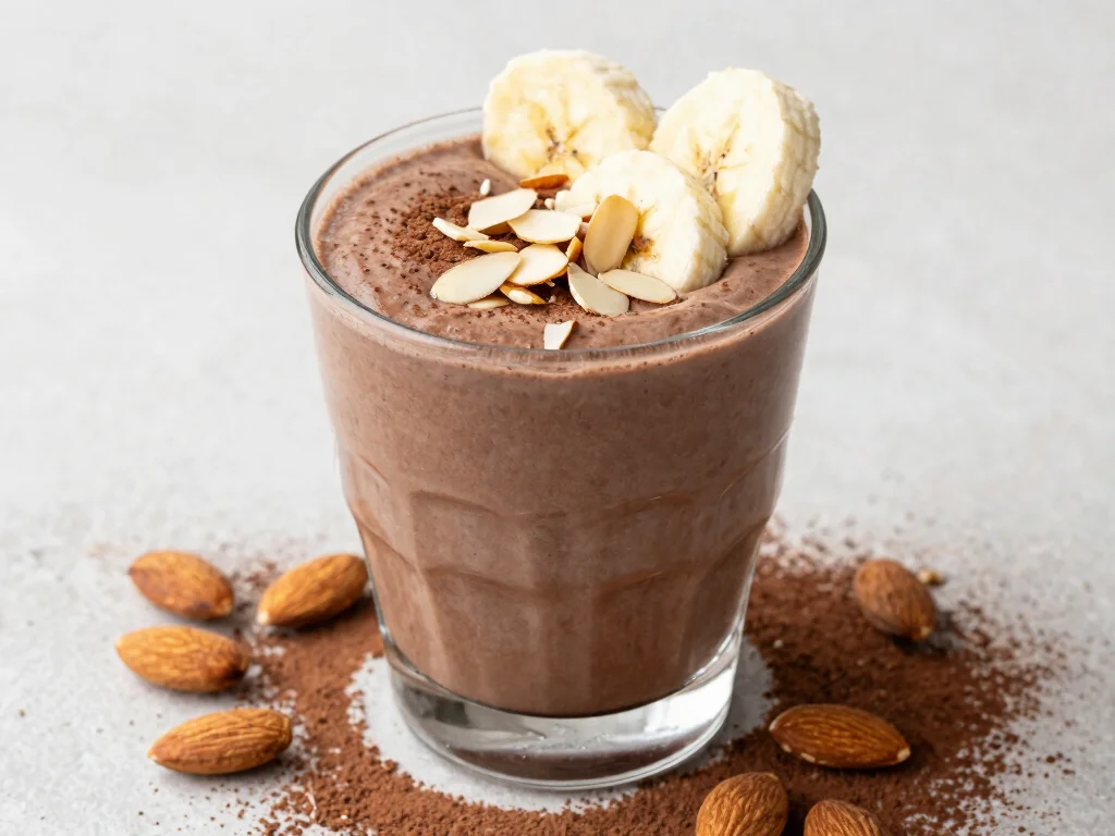 20 Hair Growth Juice Recipes for Stronger Hair - 13. Almond Cocoa Smoothie 1
