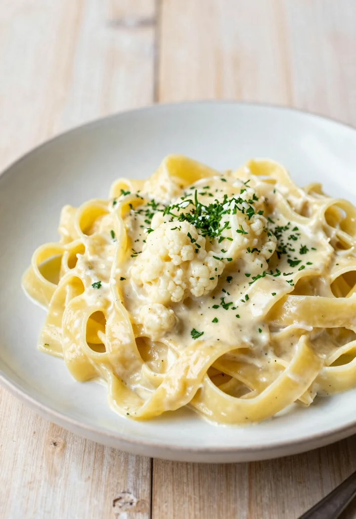 20 Healthy Vegetarian Pasta Recipes for Guilt-Free Comfort - 18. Fettuccine Alfredo with Cauliflower 1