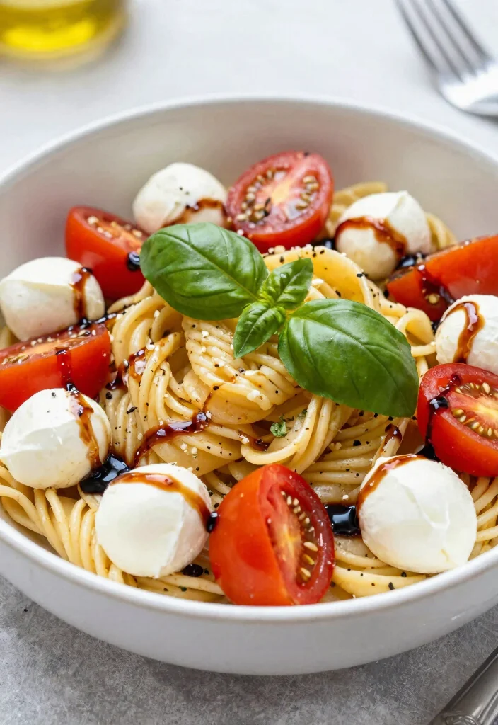 20 Healthy Vegetarian Pasta Recipes for Guilt-Free Comfort - 20. Caprese Pasta Salad 1