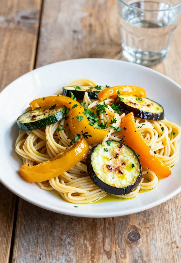 20 Healthy Vegetarian Pasta Recipes for Guilt-Free Comfort - 4. Roasted Vegetable Pasta 1